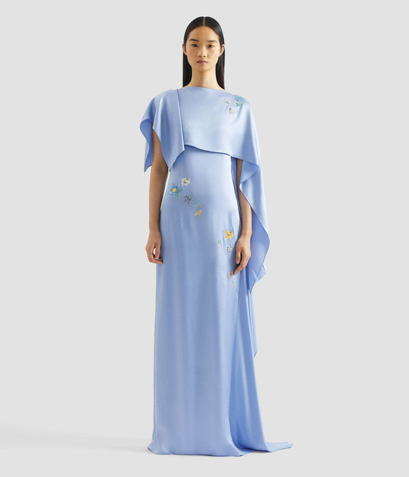 EMBELLISHED SATIN CADY DRAPED GOWN 4