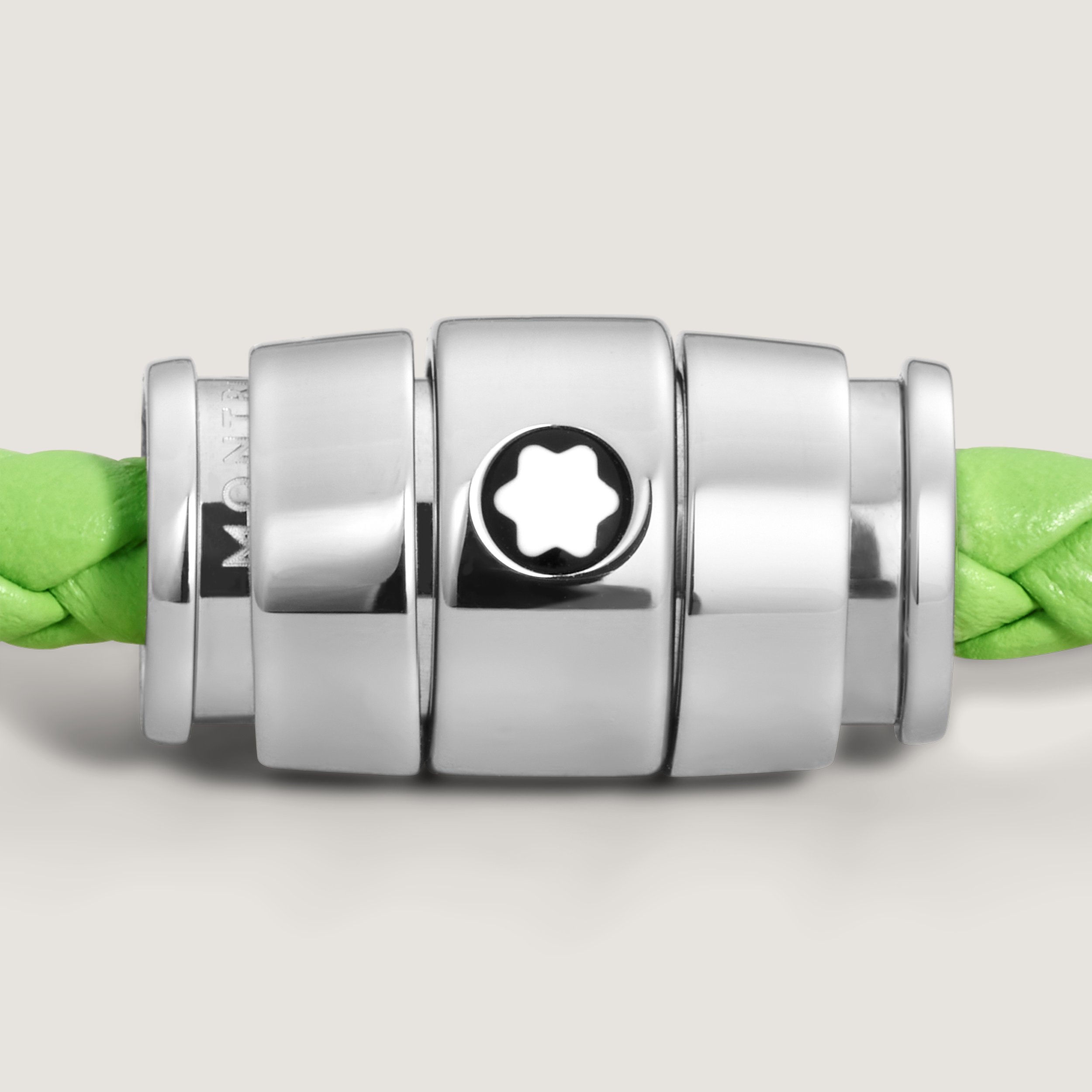 Bracelet Steel 3 Rings Meisterstück Collection in Lime Leather - 3