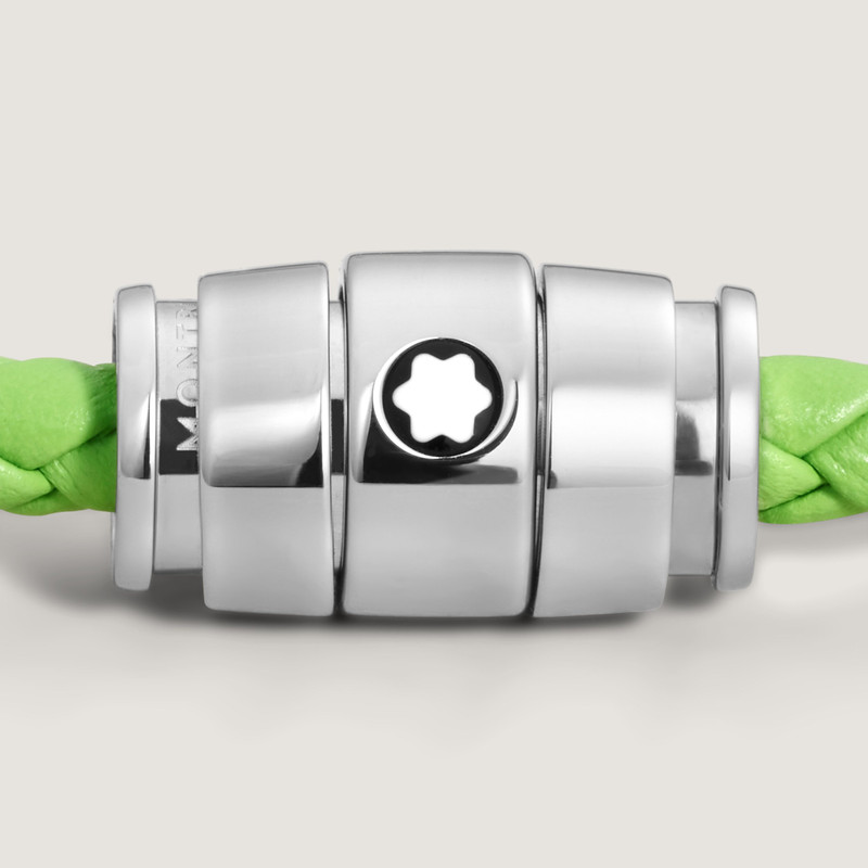 Bracelet Steel 3 Rings Meisterstück Collection in Lime Leather 3