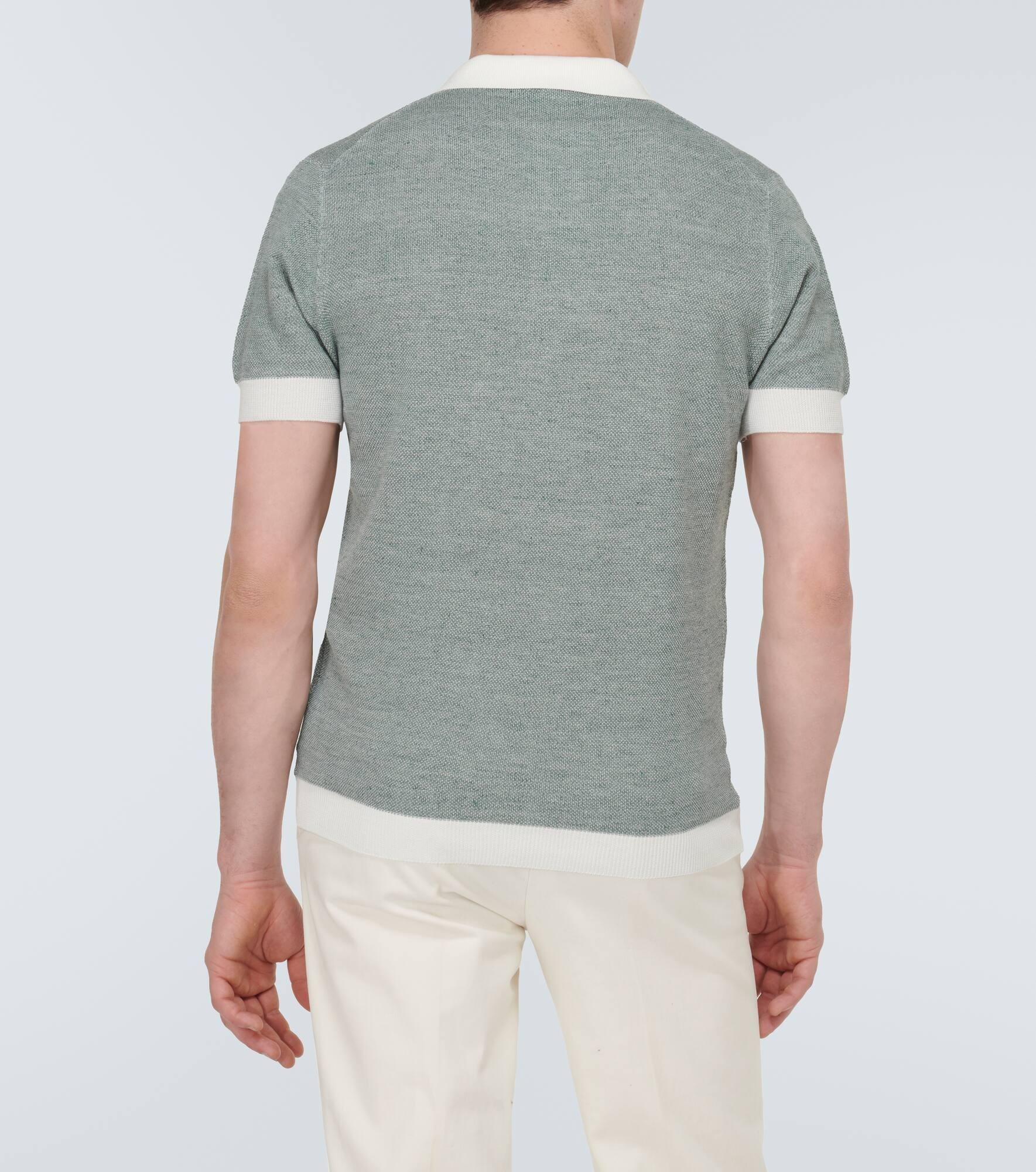 Cotton and linen polo shirt - 4