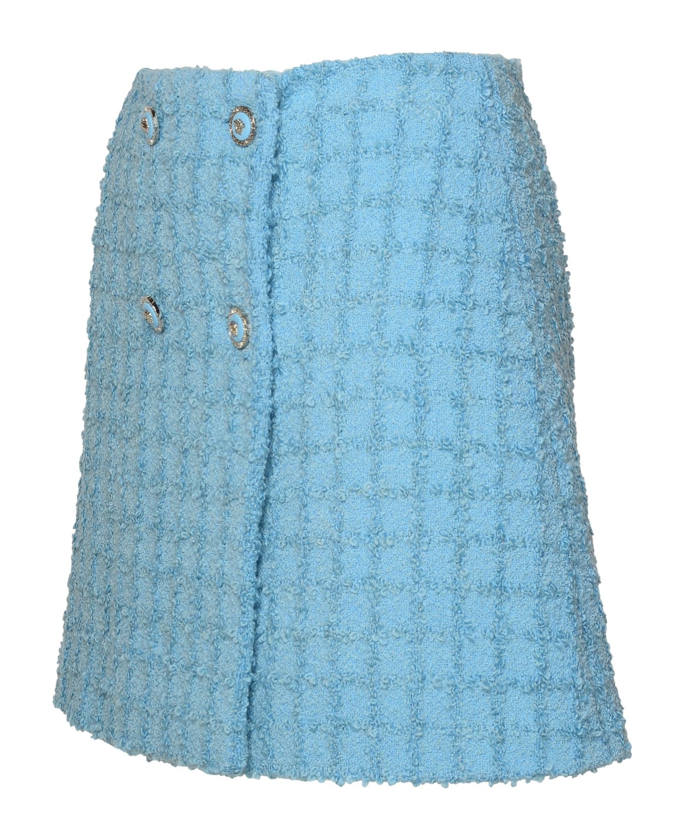 Skirt In Light Blue Virgin Wool Blend - 2