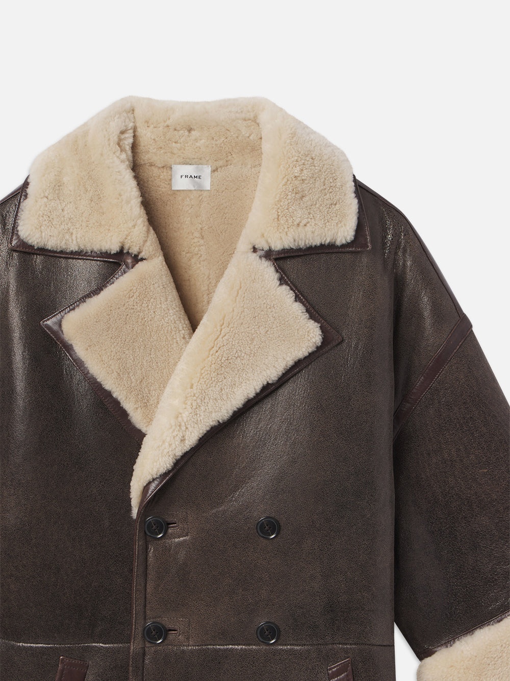 Shearling Cocoon Coat in Cardamom - 3