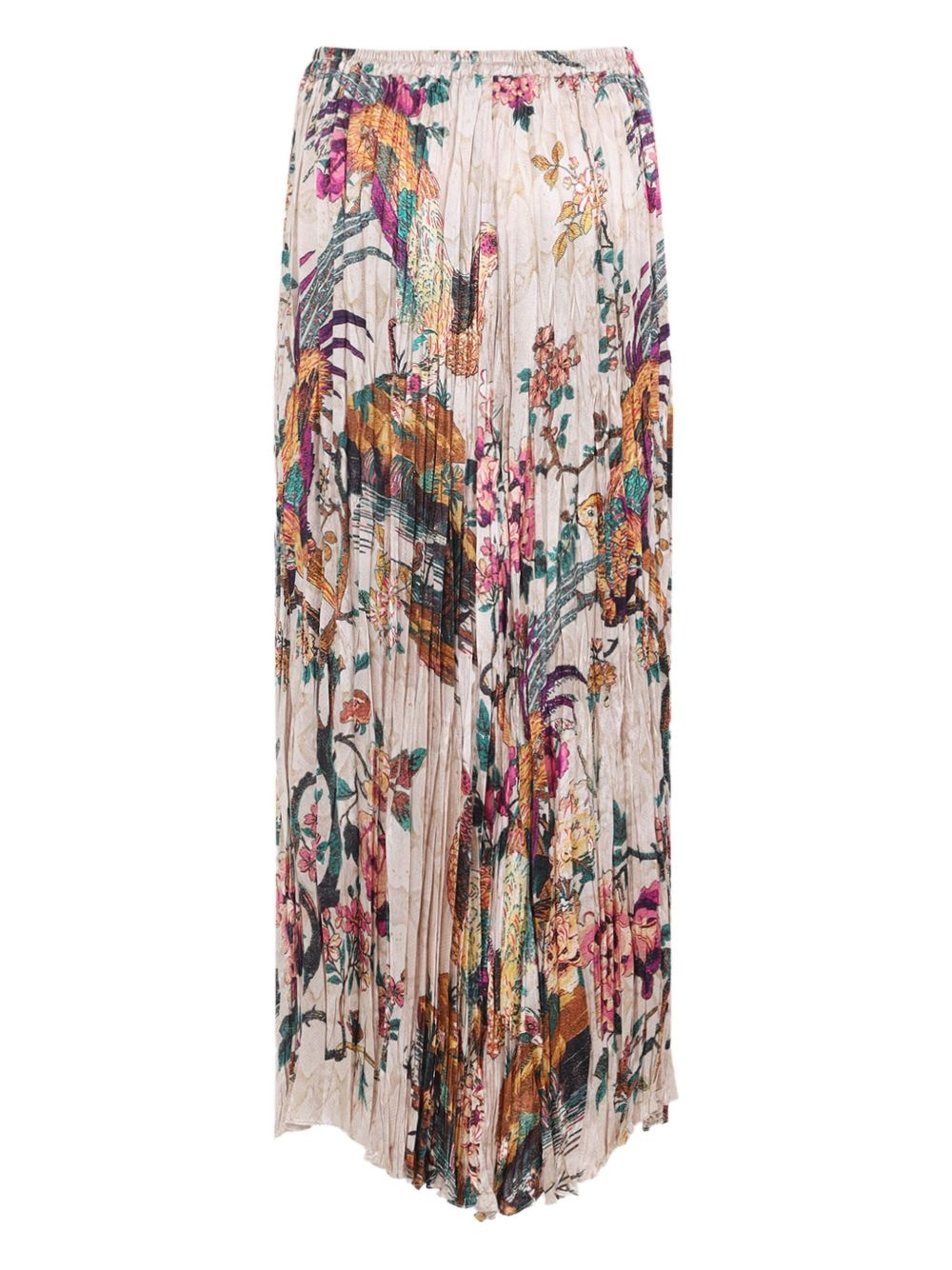 pleated floral-print maxi skirt - 2