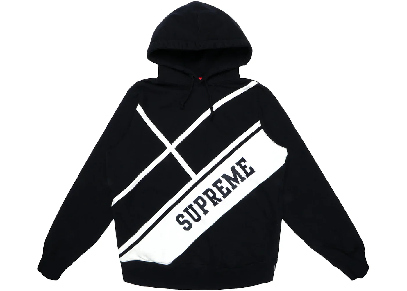 Supreme Diagonal Hooded Sweatshirt Black - 1