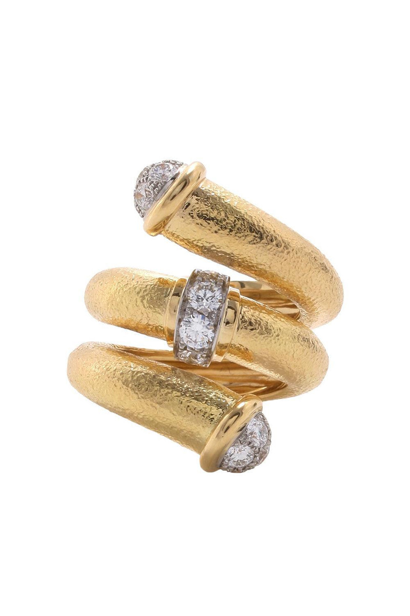 Diamond Tip Hammered Pipe Ring 1