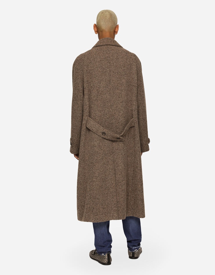 Double-breasted melange alpaca wool coat - 3