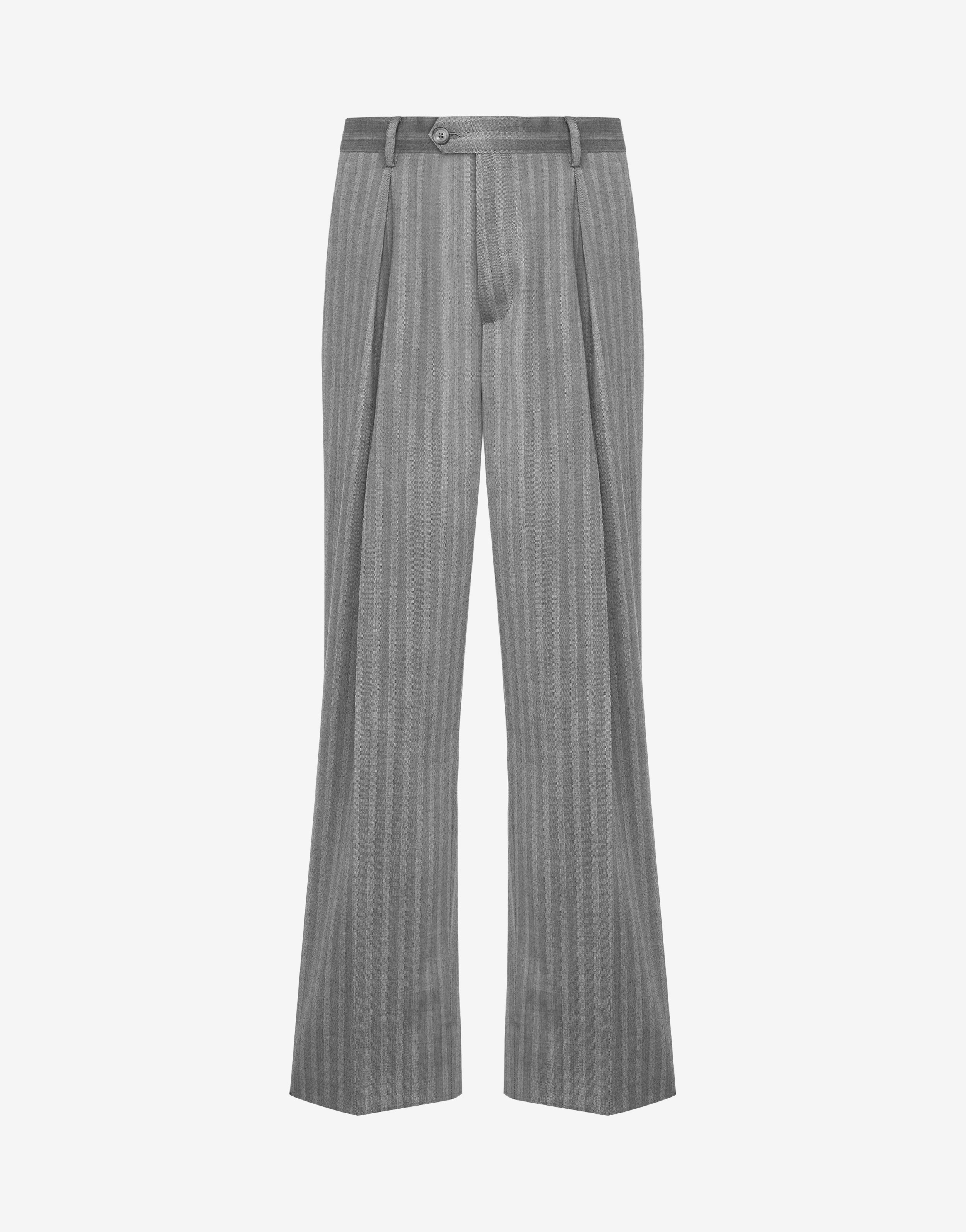 HERRINGBONE WOOL TROUSERS - 1