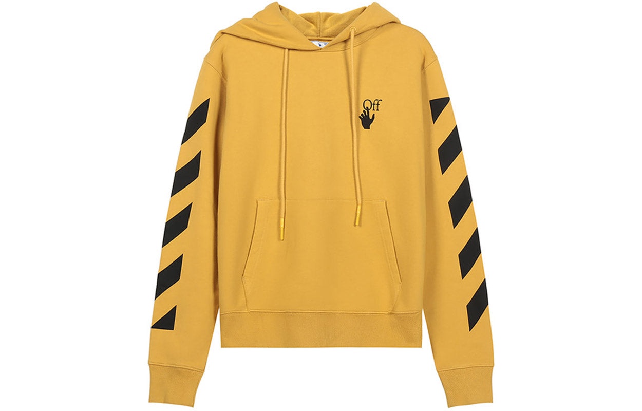 Off White Off White Stripe Printing hooded Drawstring Version Yellow OMBB034F20FLE0091610 REVERSIBLE