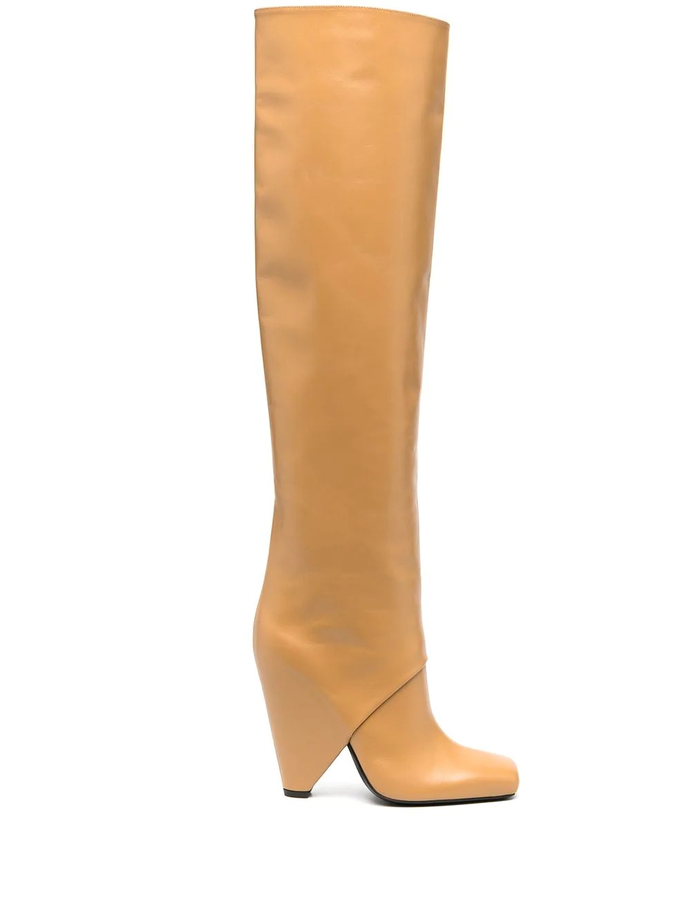 square-toe knee-length boots - 1