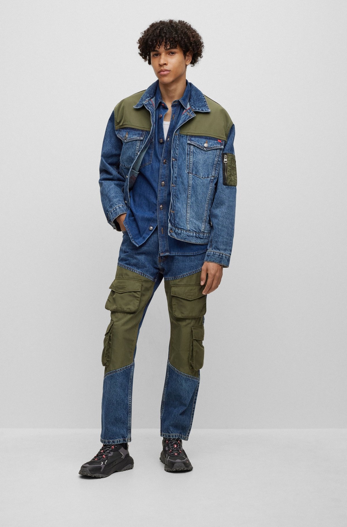 HYBRID RELAXED-FIT JACKET IN BLUE RIGID DENIM - 3