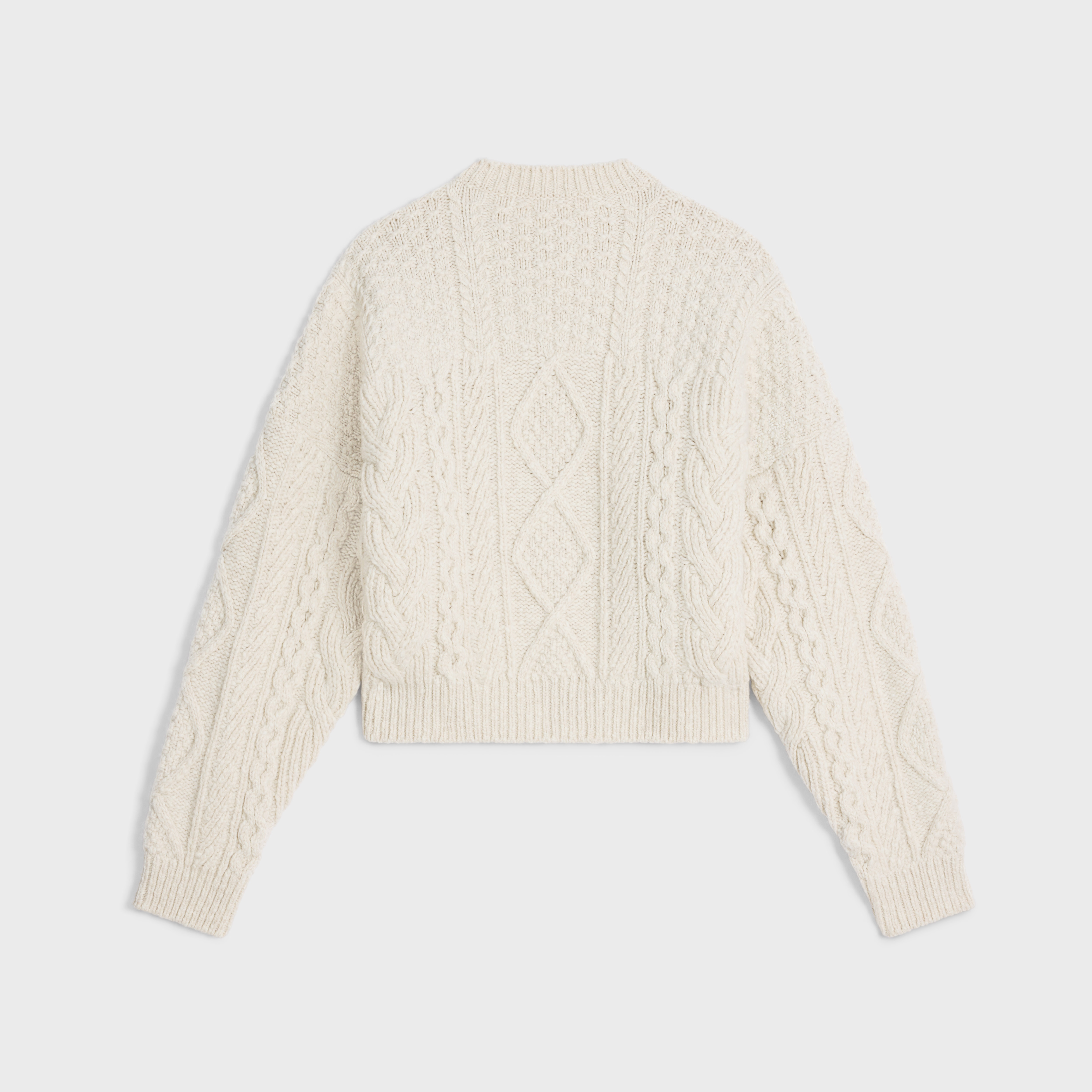 triomphe crew neck sweater in aran wool - 2