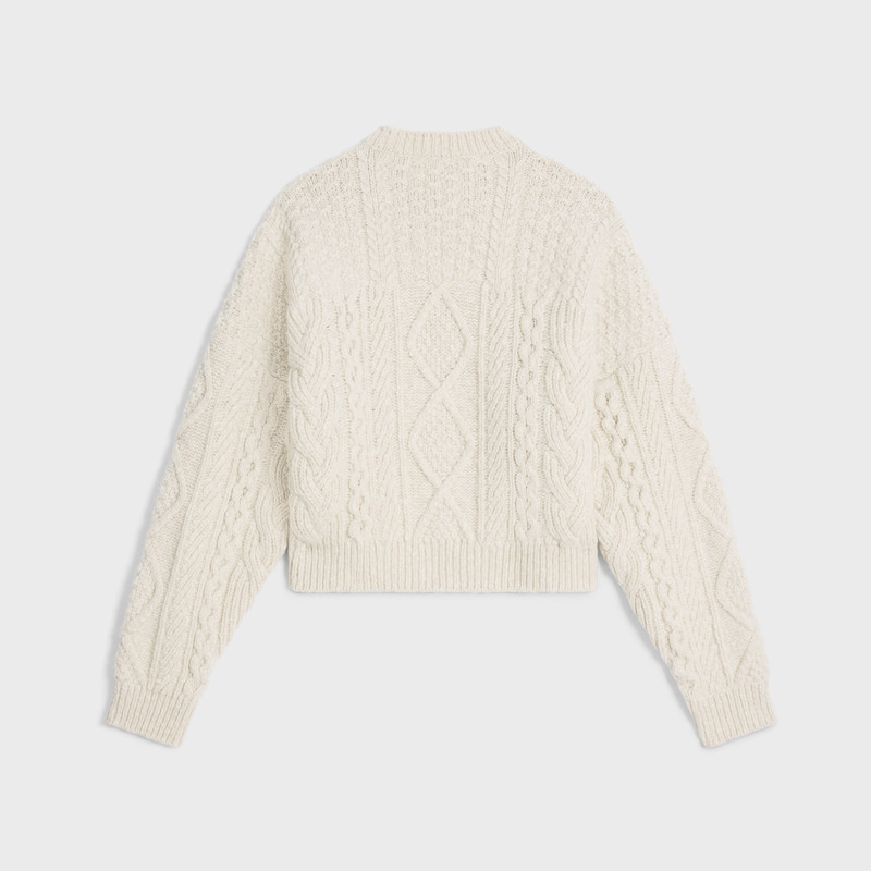 CELINE triomphe crew neck sweater in aran wool outlook