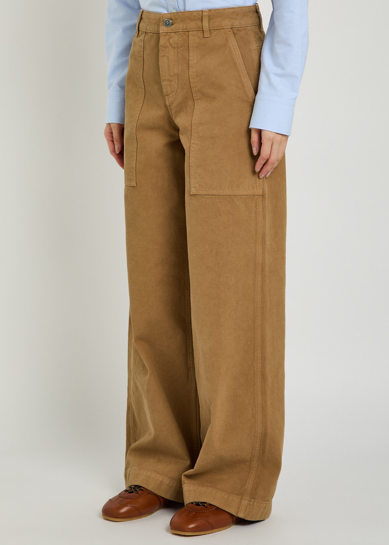 Moncler Moncler Wide-leg Canvas Trousers outlook