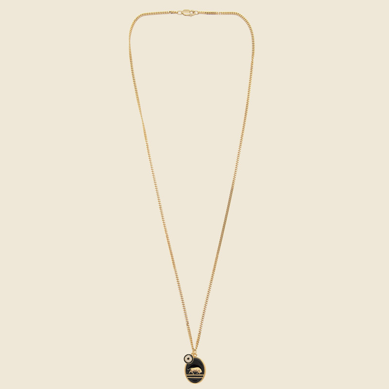 Miansai Oxen Pendant Necklace - Gold Vermeil/Black Enamel outlook