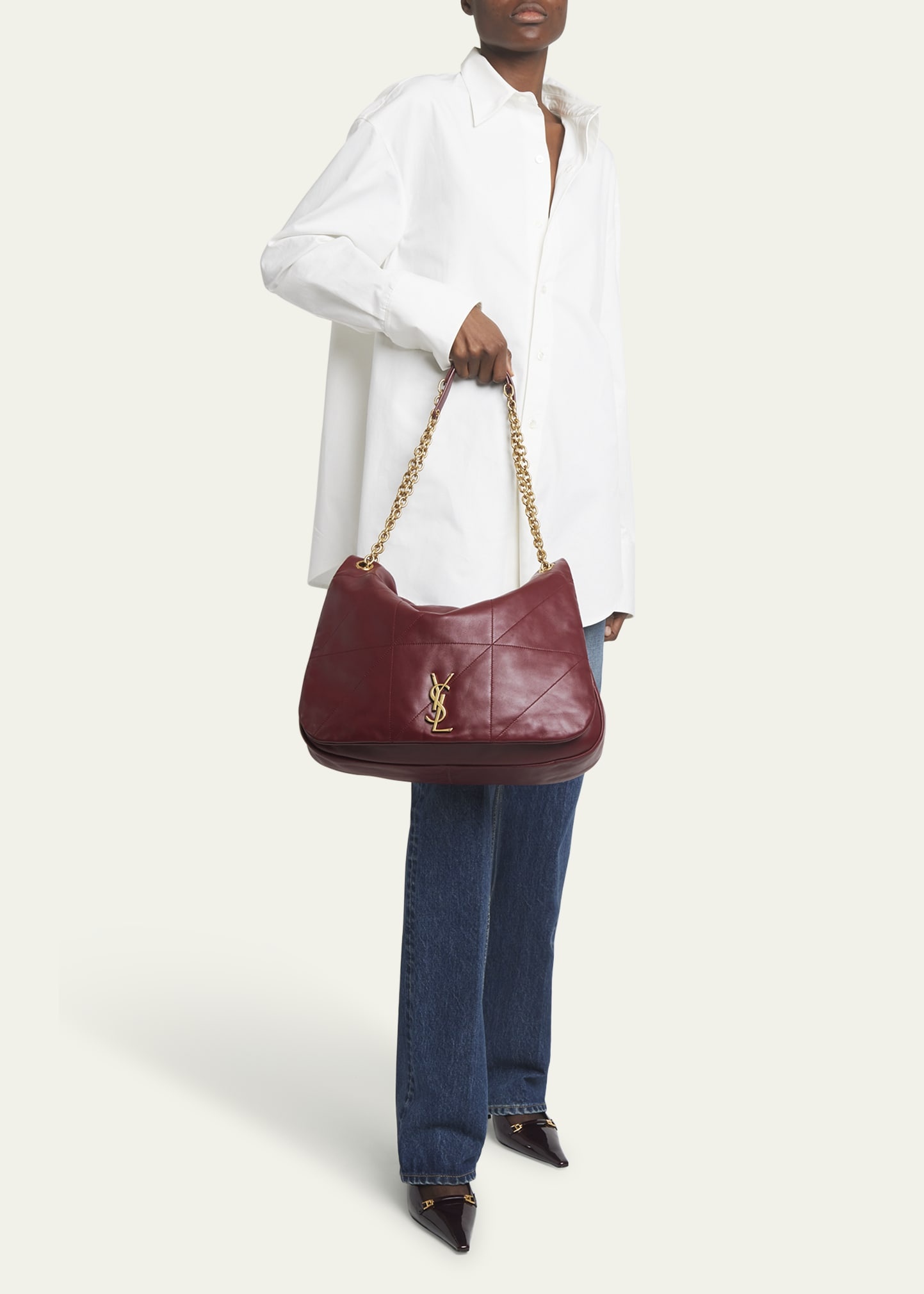 Jamie 4.3 Maxi YSL Shoulder Bag in Smooth Leather - 5