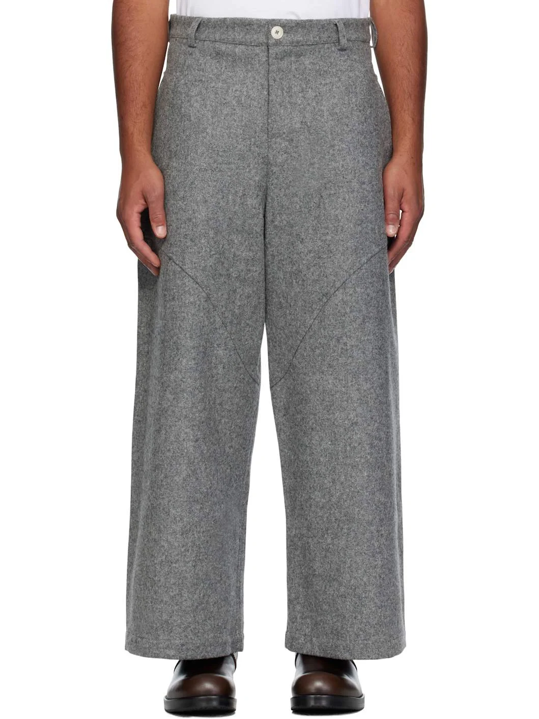 Gray Wool Carpenter Trousers - 1