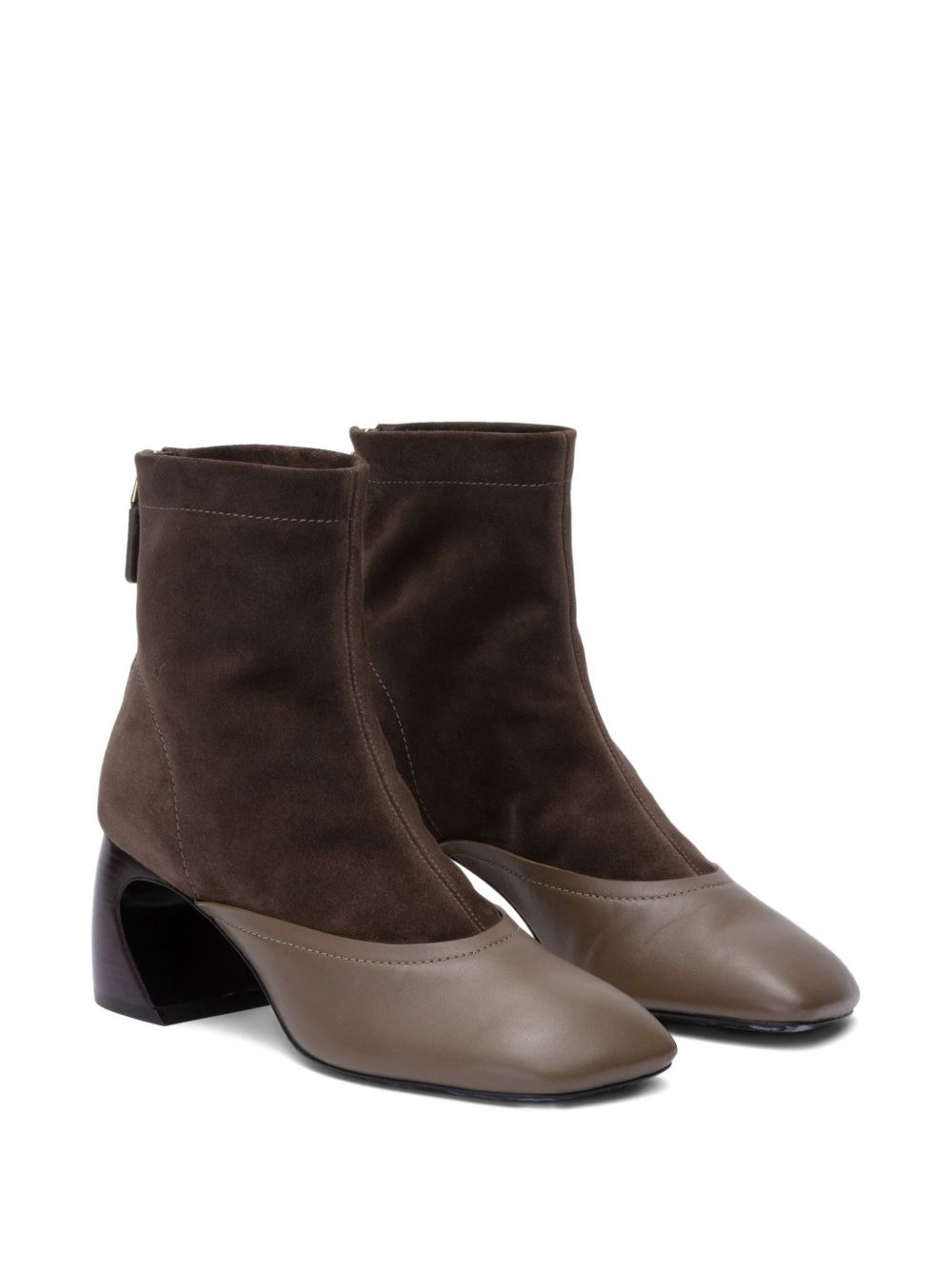 65mm ID crescent-heel suede leather boots - 2