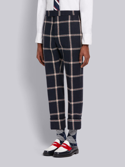 Thom Browne Navy Prince of Wales Overcheck Hunting Wool Tweed Classic Trouser outlook