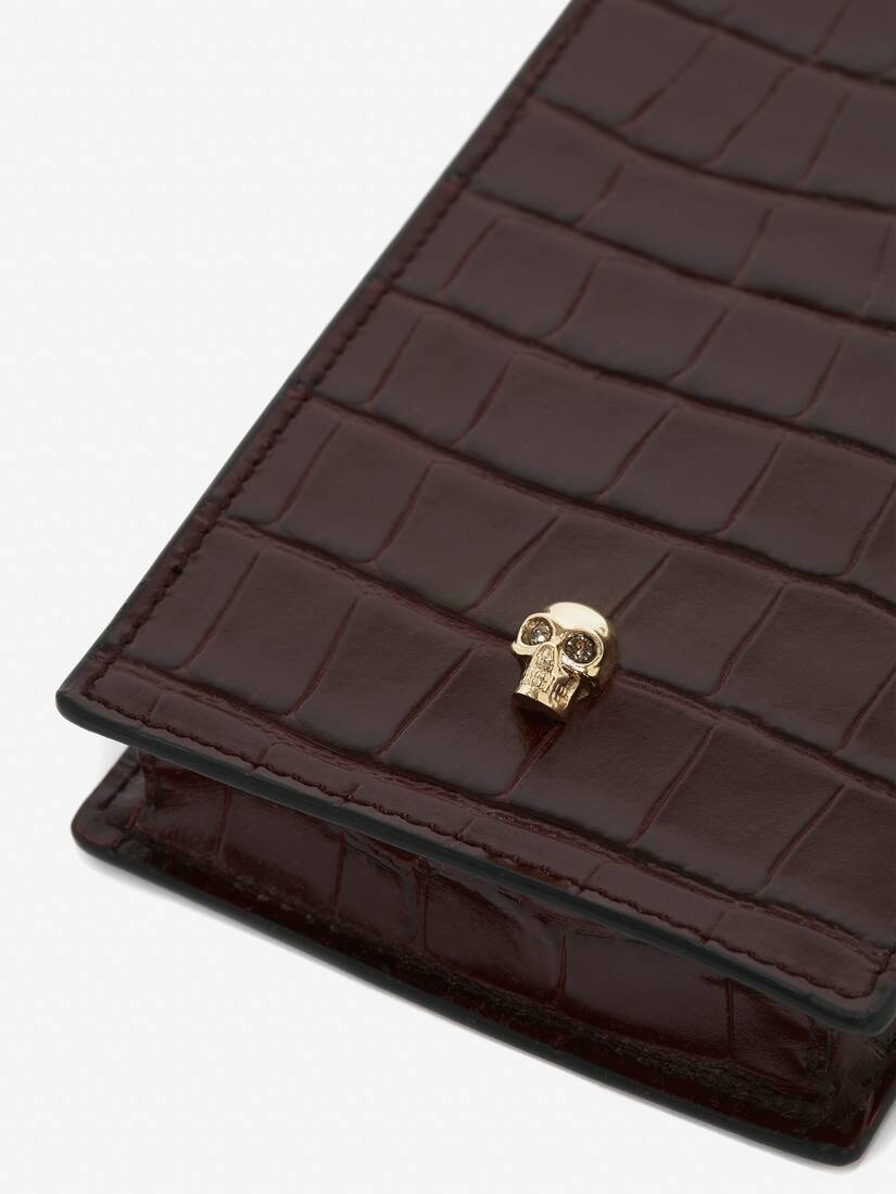 Women's Skull Phone Case With Chain in Burgundy 4