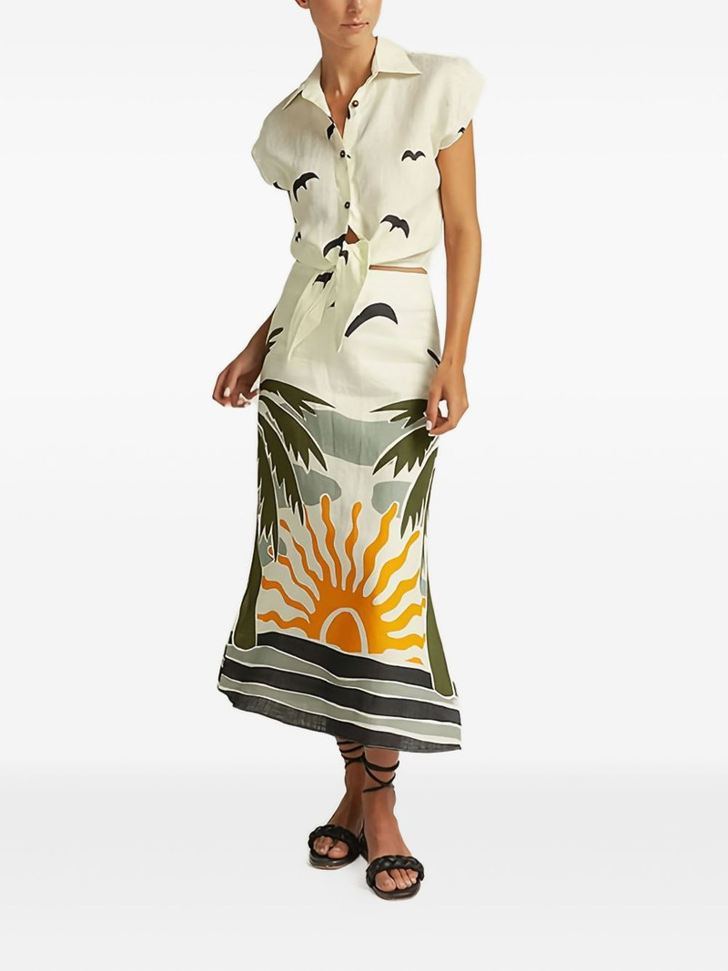 CALA de la CRUZ graphic-print midi skirt outlook