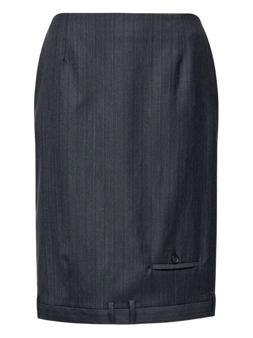 Pinstripe Pocket Midi Skirt - 1