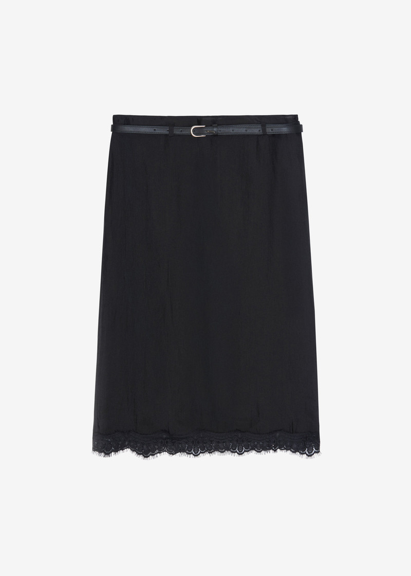 Lolai Sheer Lace Skirt - Black 1