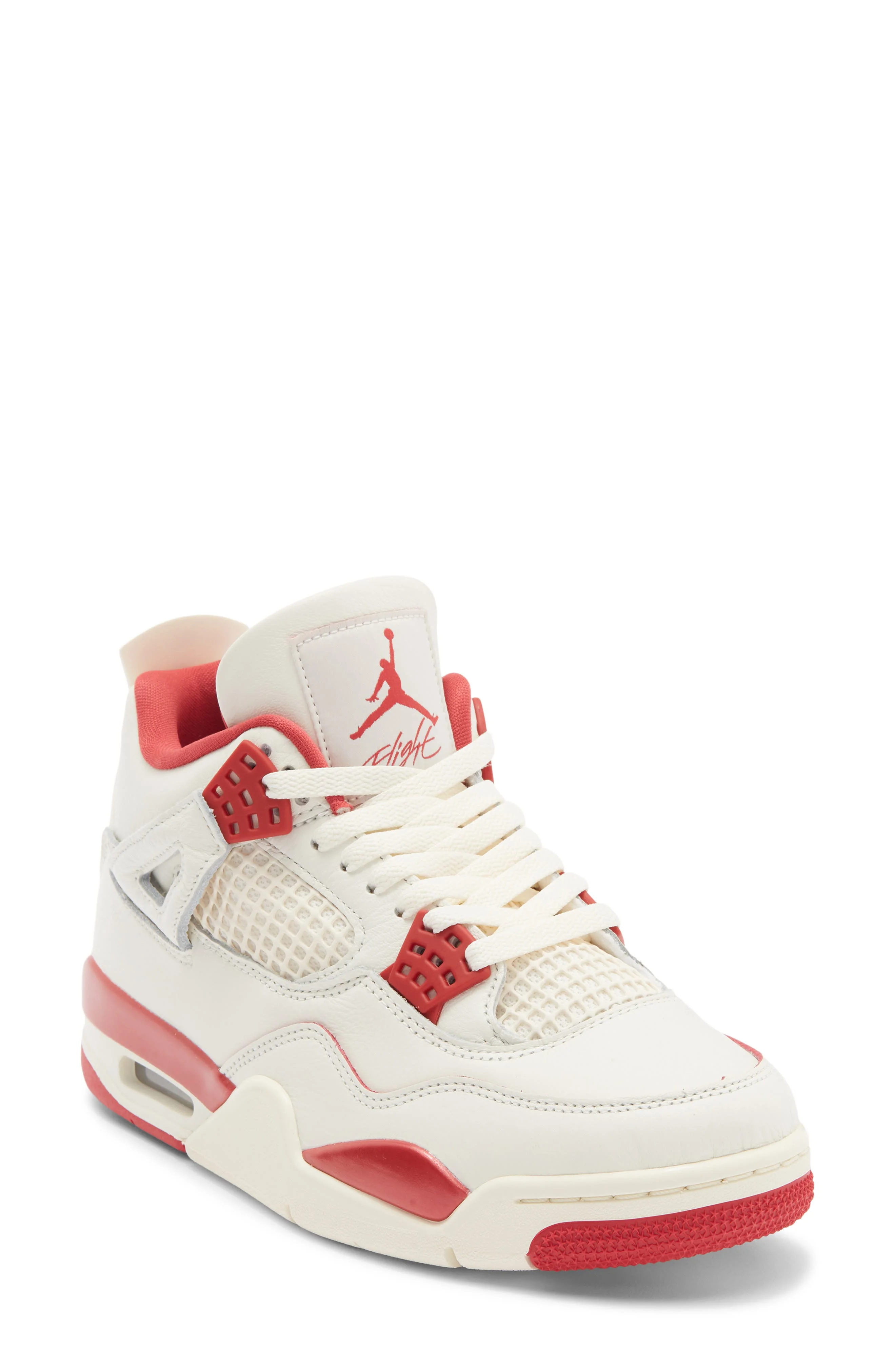 Air Jordan 4 Retro Basketball Sneaker in Pale Ivory/Sierra Red/Red at Nordstrom - 1