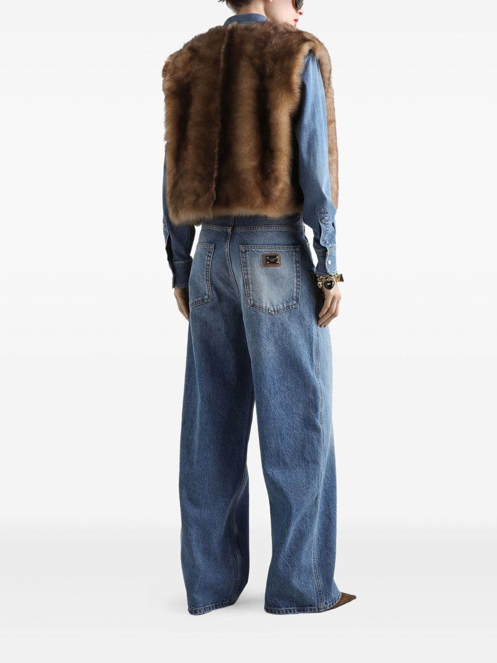fur-trimmed gilet - 3