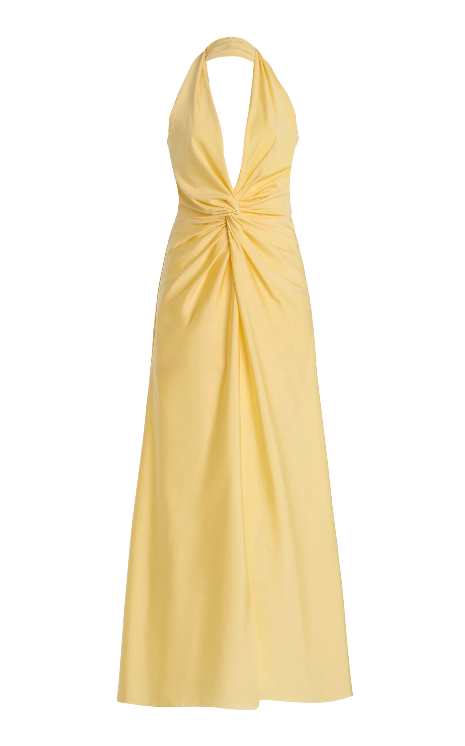 Exclusive Mendra Jersey Maxi Halter Dress yellow - 1