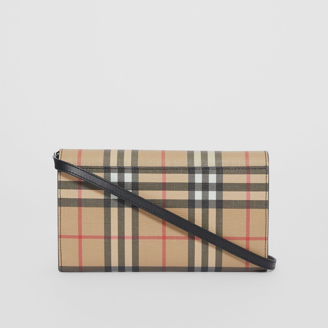 Vintage Check E-canvas Wallet with Detachable Strap - 9