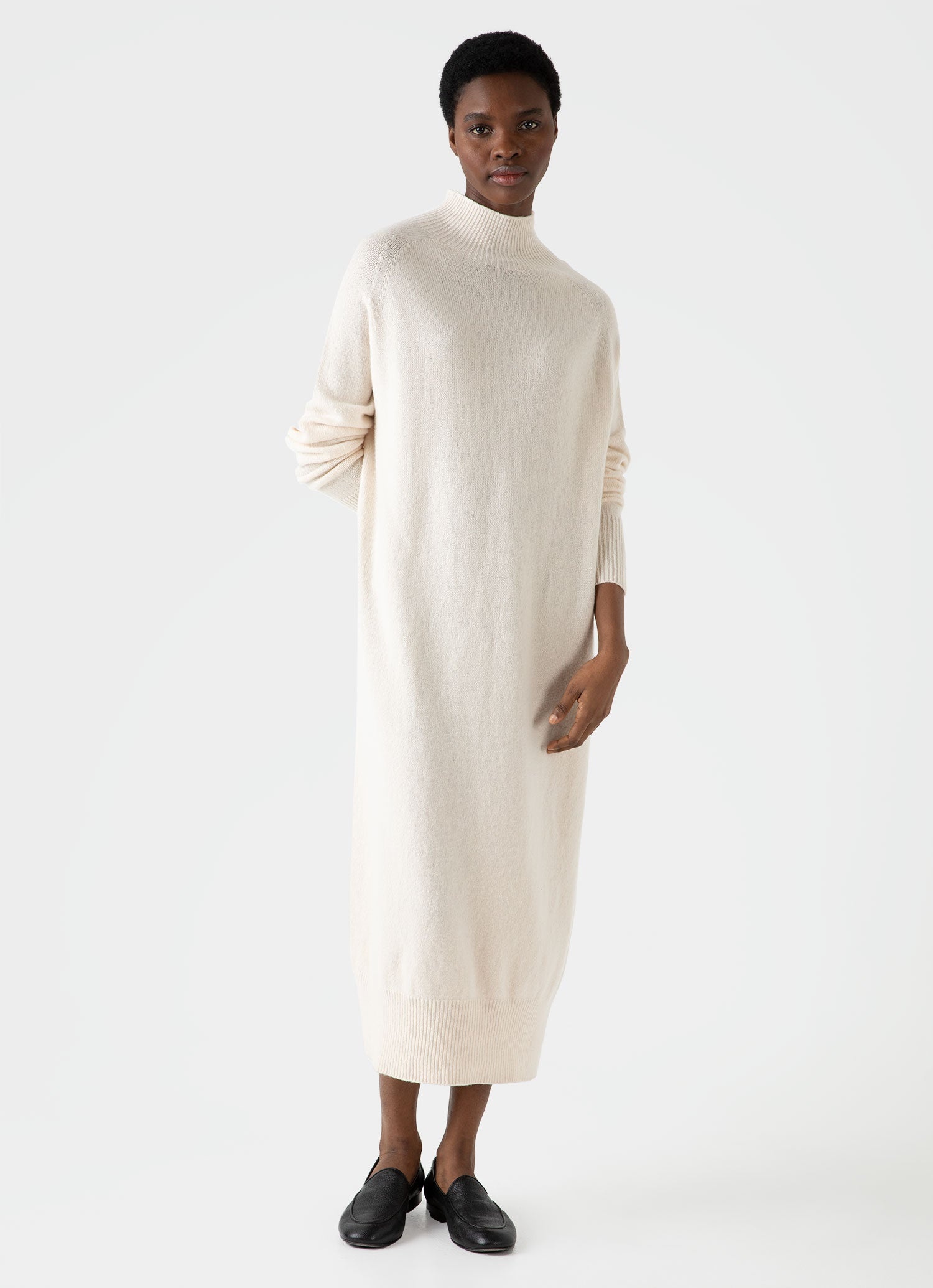 Lambswool Funnel Neck Dress - 1