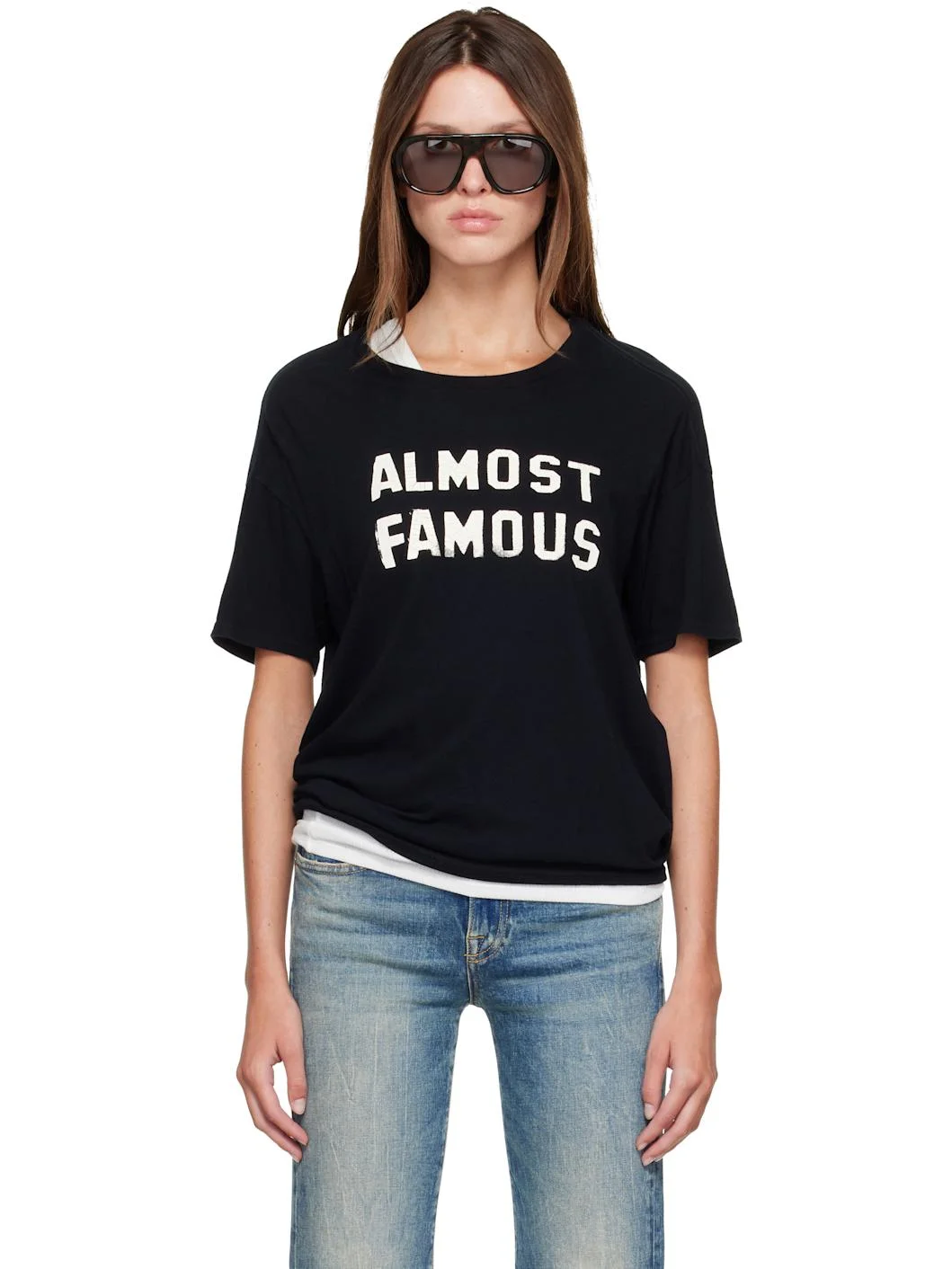 Black 'Almost Famous' Relaxed T-shirt - 1
