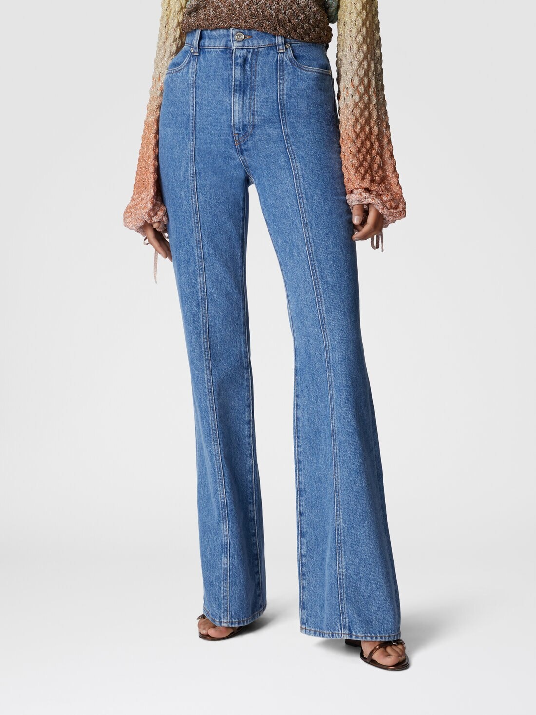High-waisted five-pocket denim jeans - 4