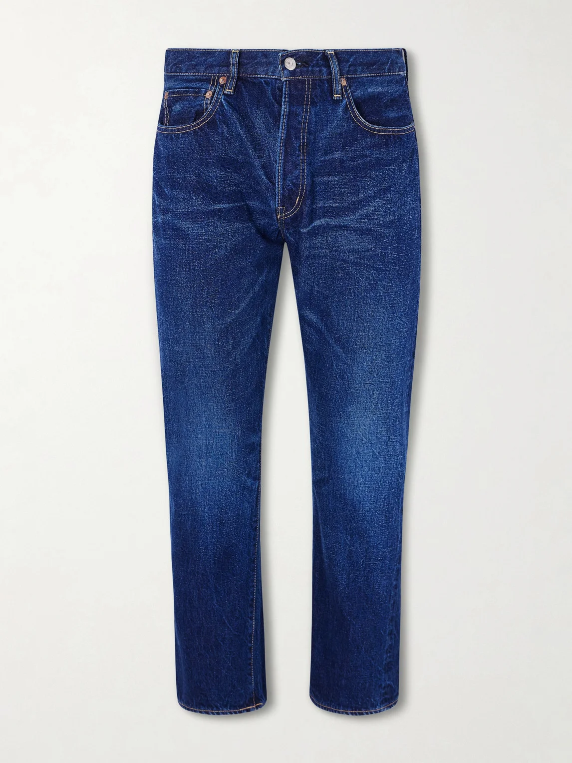 1954 Straight-Leg Cropped Distressed Jeans - 1