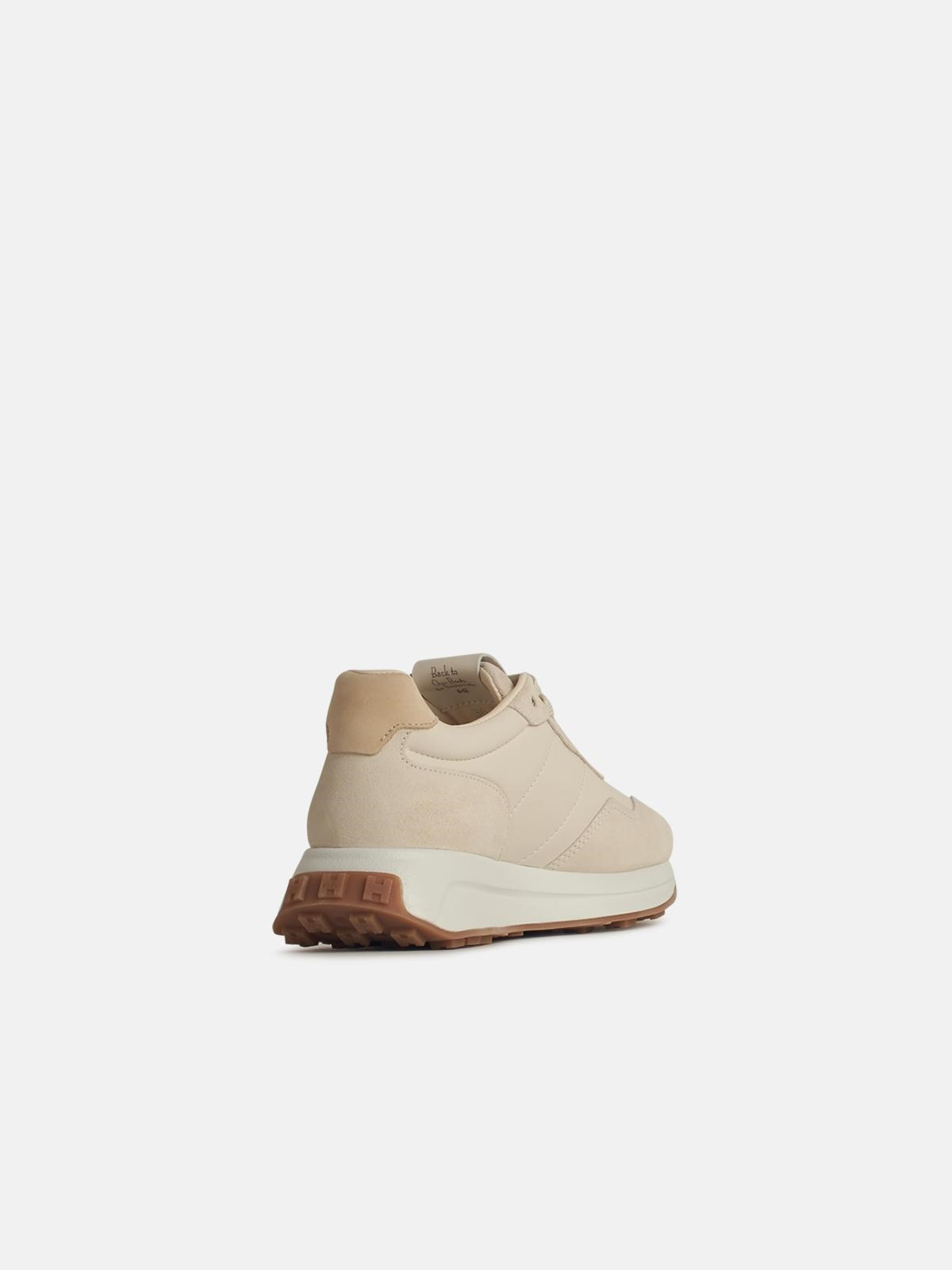 'H641' BEIGE LEATHER SNEAKERS - 3