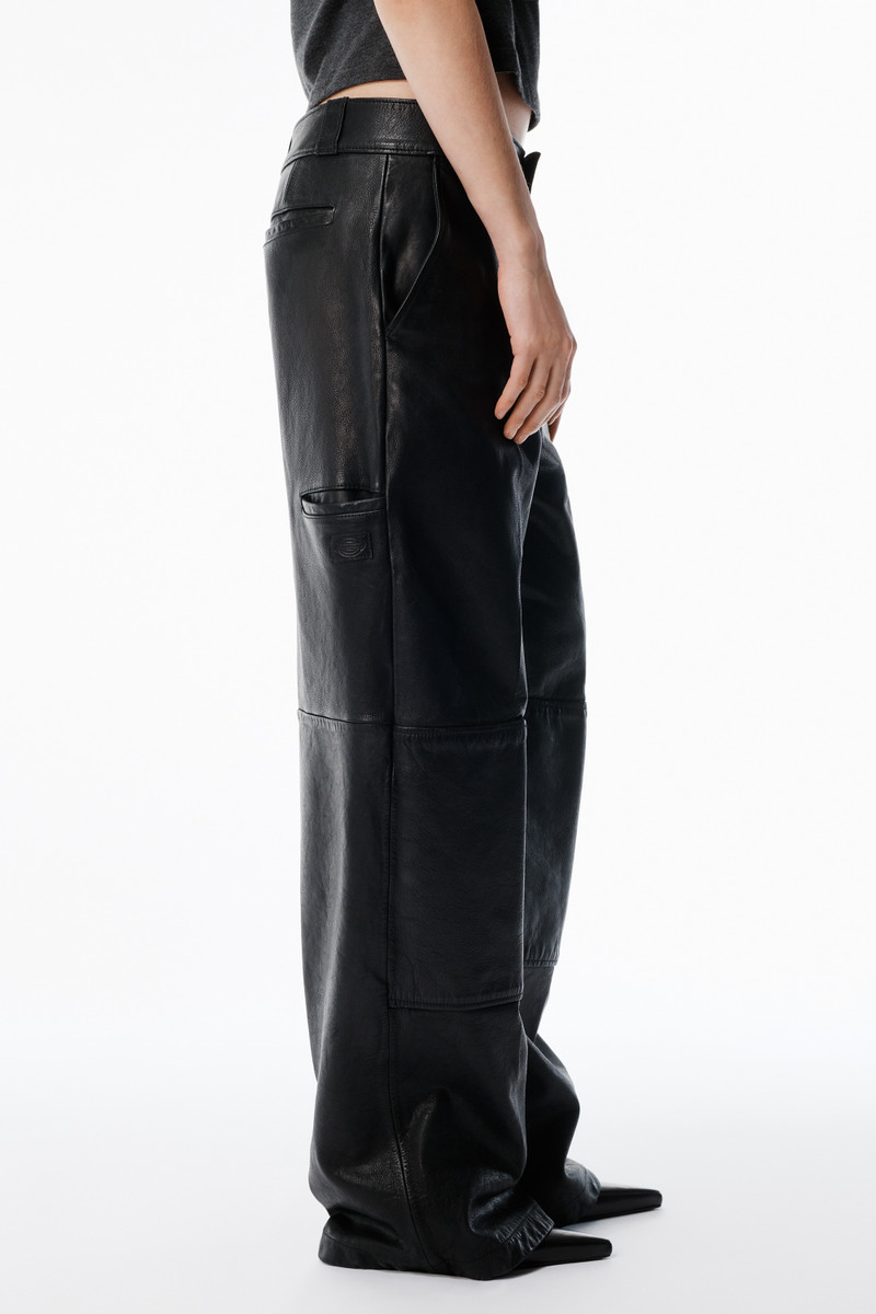 Alexander Wang Black Worn Moto Leather Workwear Pant outlook