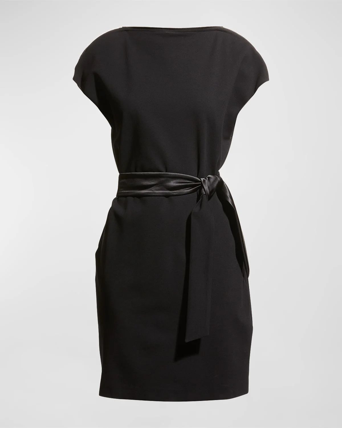 Zip-Neck Milano Jersey Midi Dress - 1