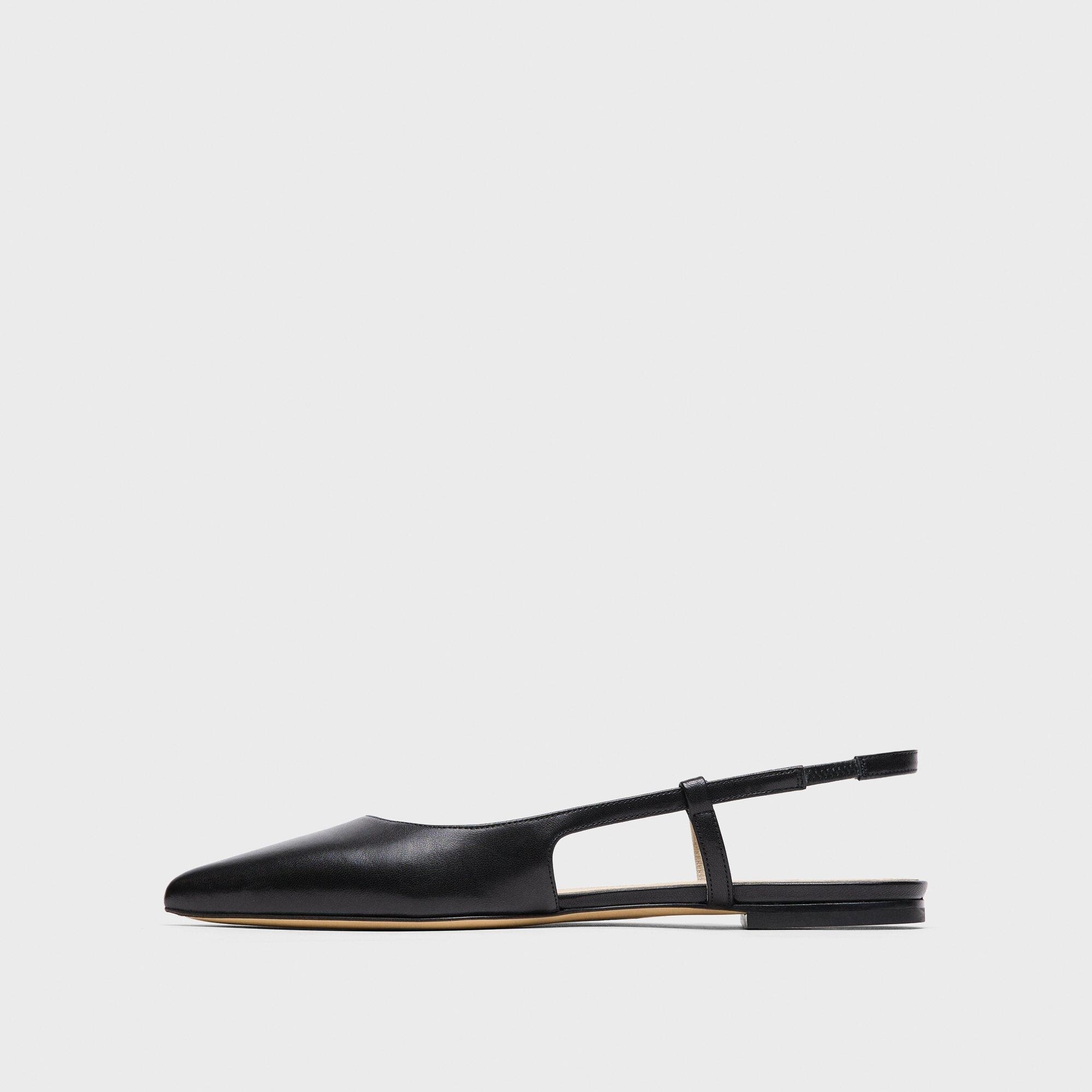 Slingback Flat in Leather - 3