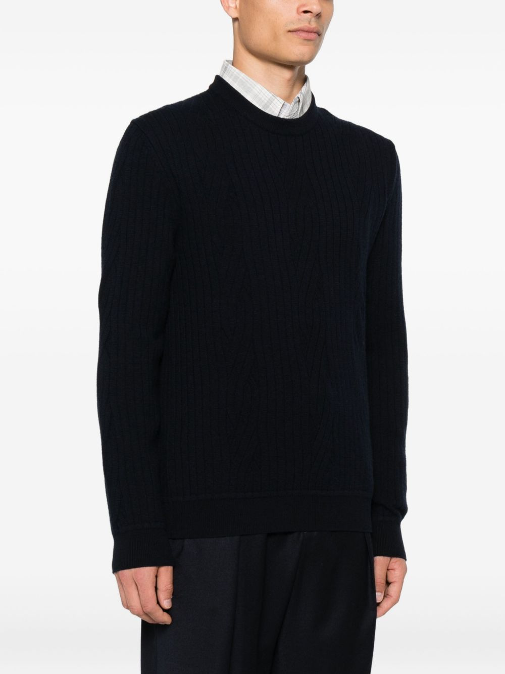 ribbed wool-cashmere blend sweater - 3