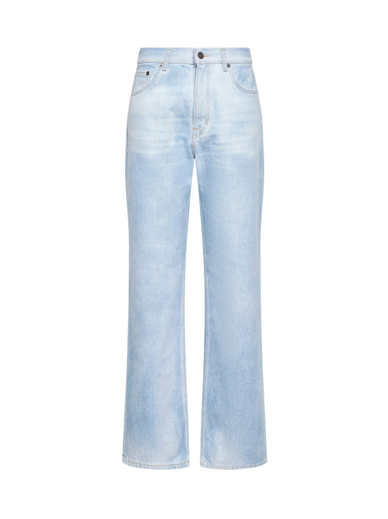 Blue cotton denim Korea slightly flared jeans 1