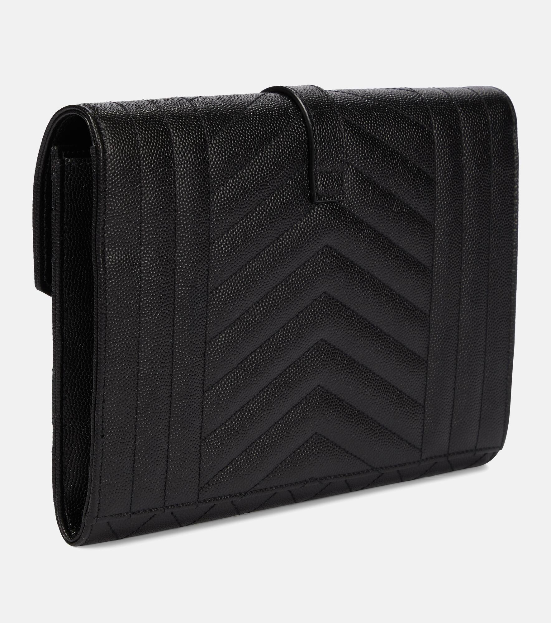 Envelope matelassé leather clutch - 4