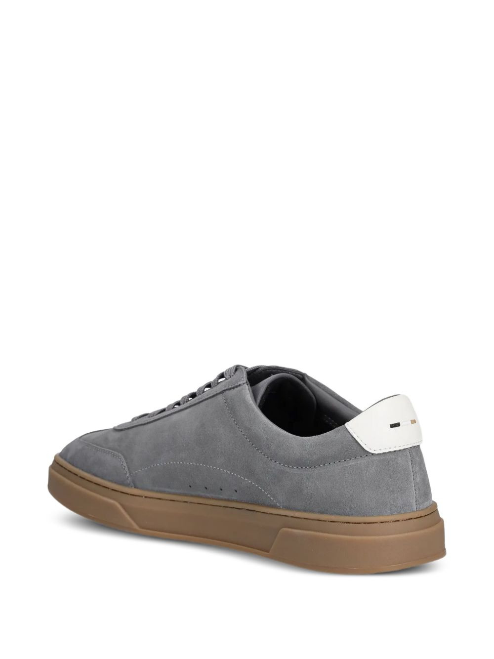 suede leather low-top sneakers - 5