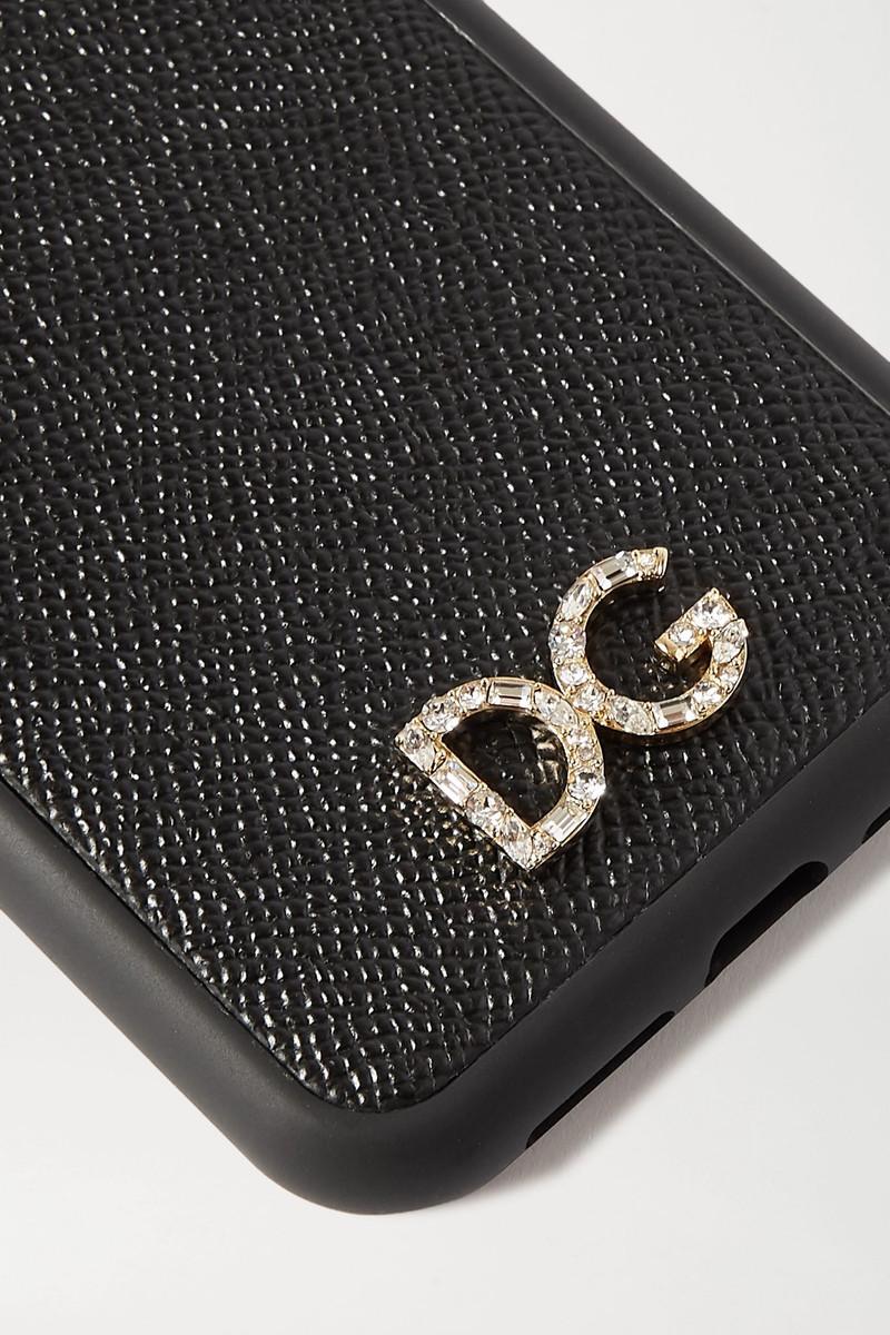 Dolce & Gabbana Crystal-embellished textured-leather iPhone XR case outlook