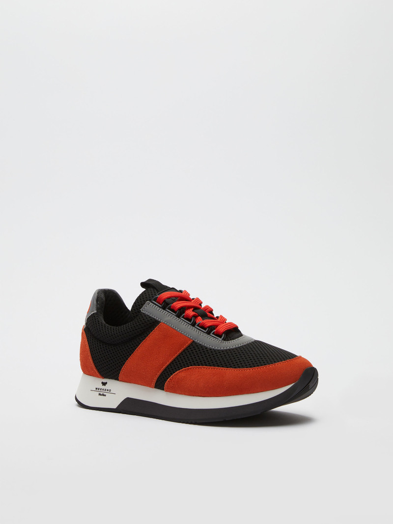 Max Mara RARO Technical fabric and leather sneakers outlook