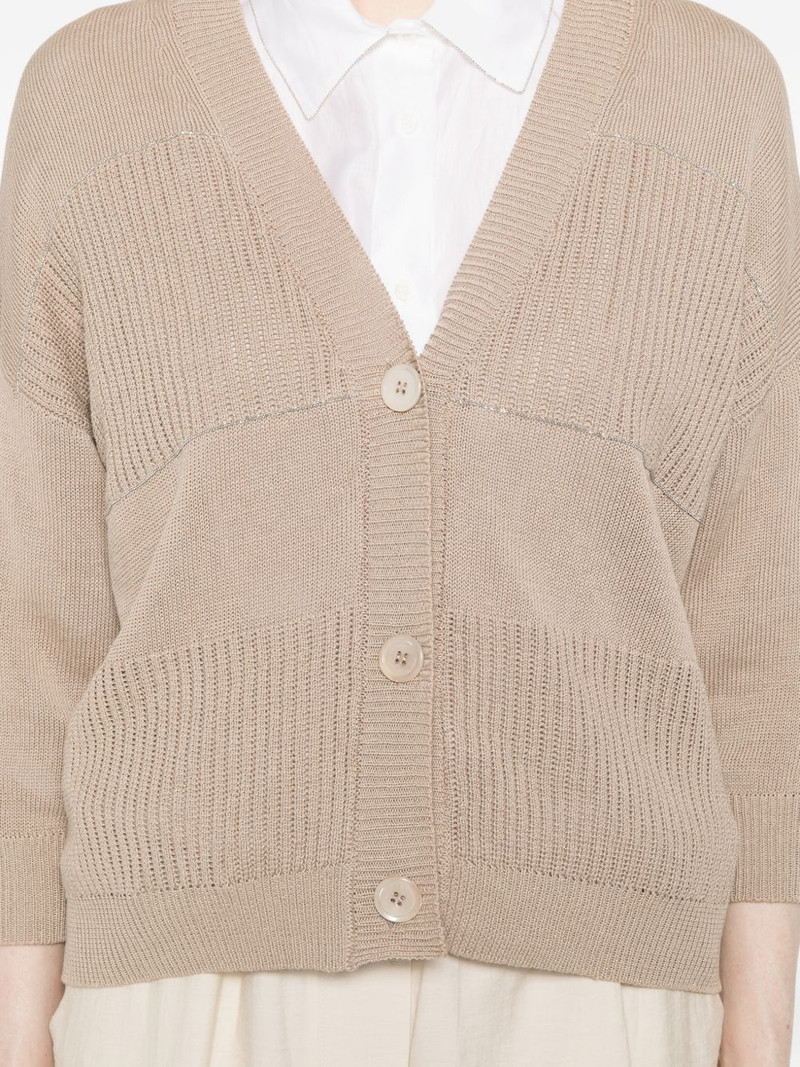 V-neck ribbed cardigan 5