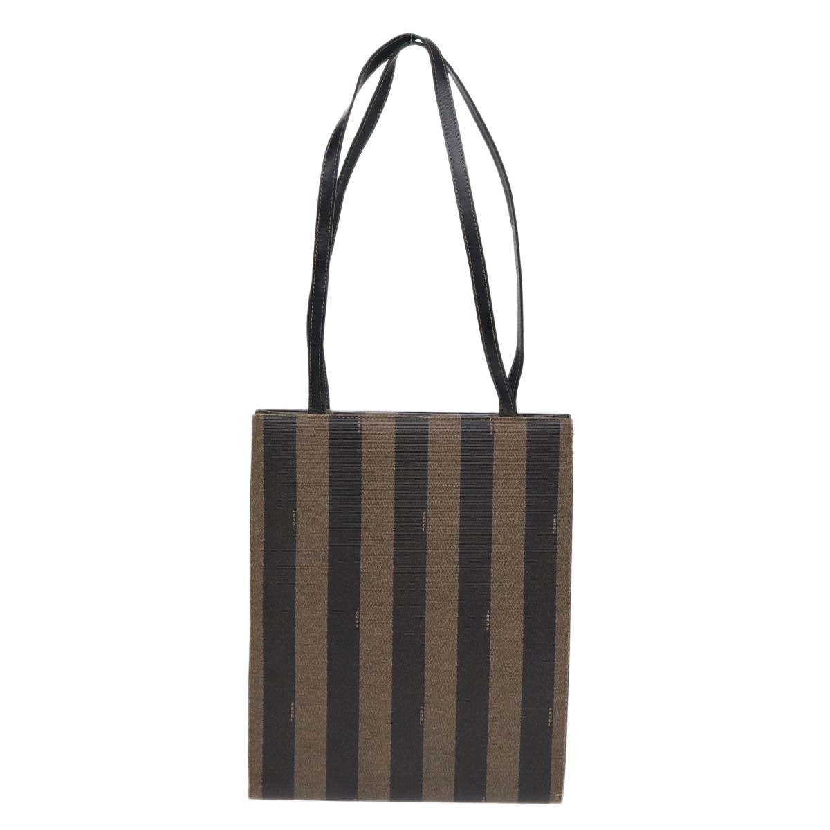 FENDI Pecan Canvas Tote Bag Brown Black Gold - 3