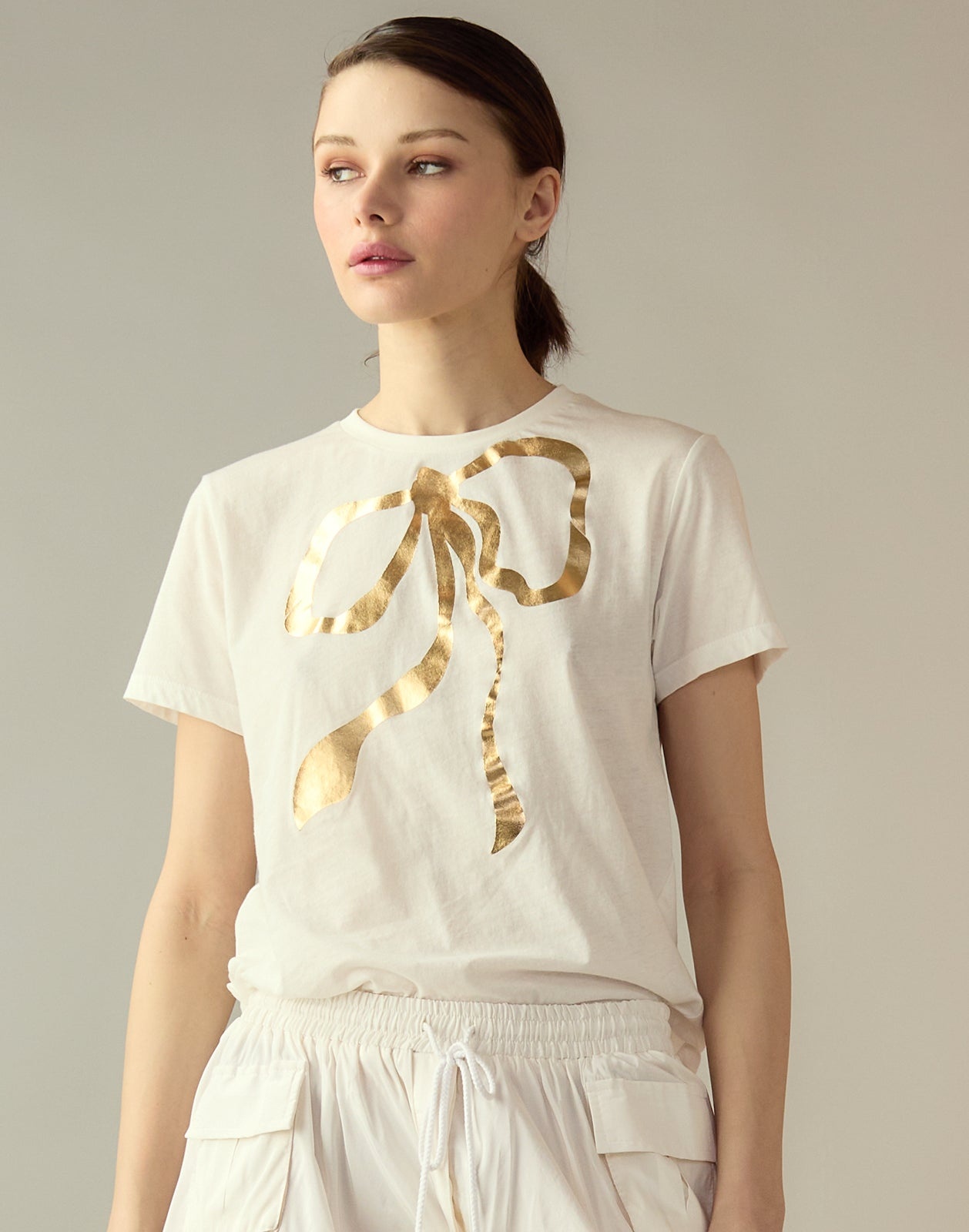 Metallic Bow Tee - 1