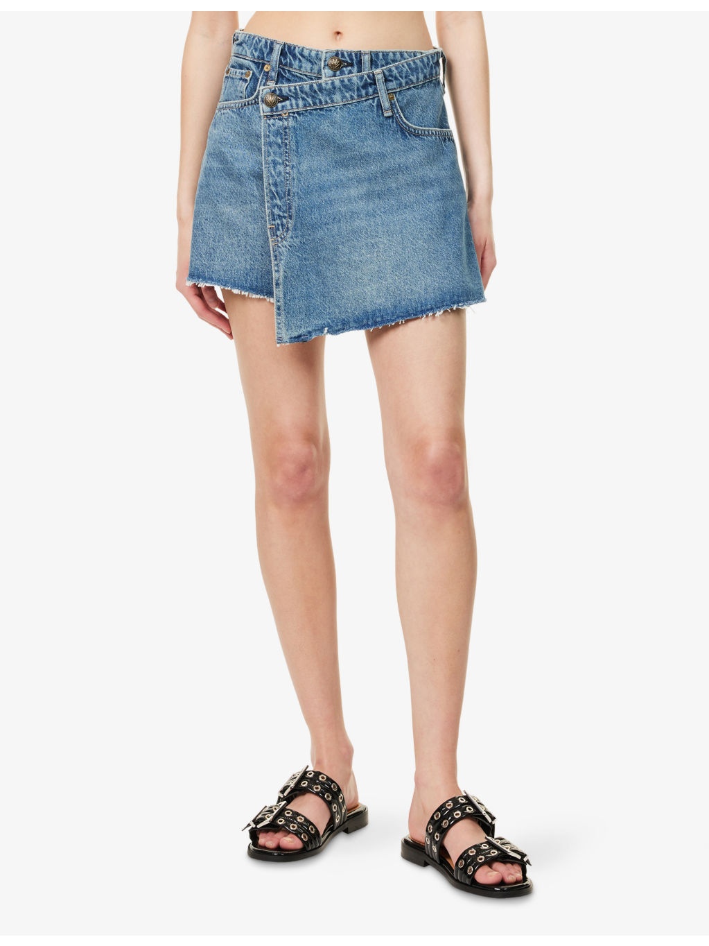 Belina Raw-Hem Denim Skort - 3