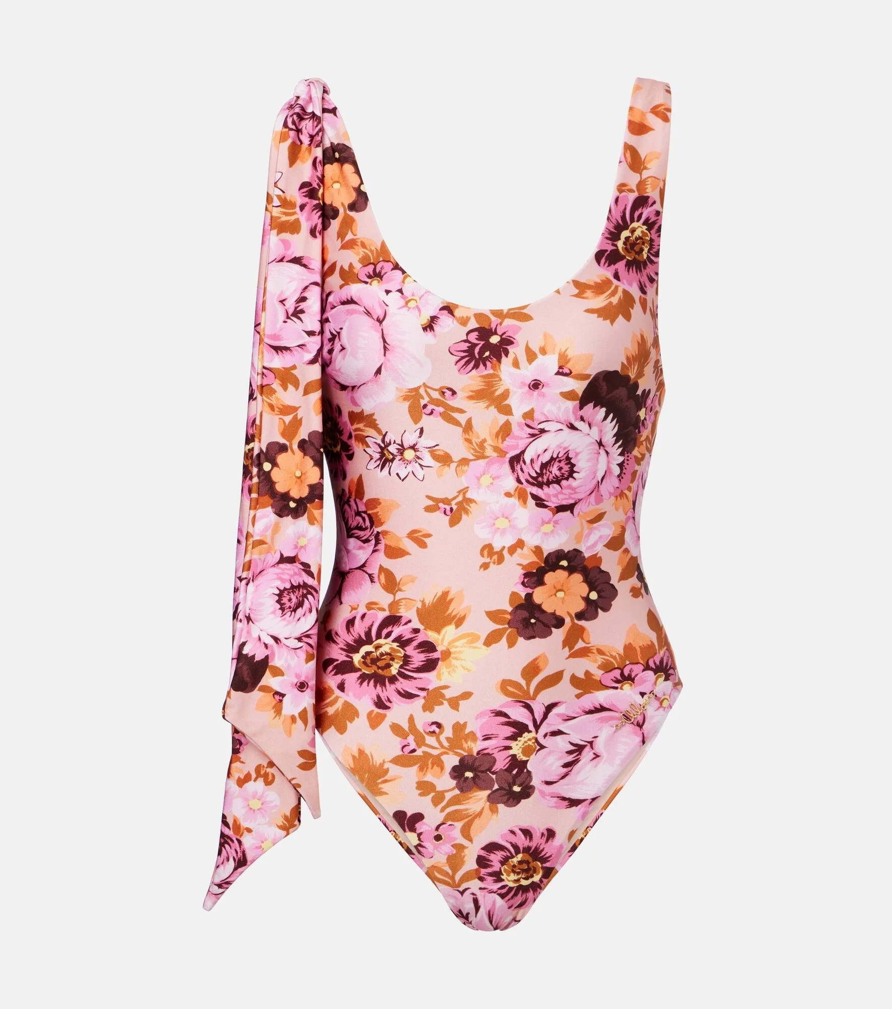 Floral knot-detail swimsuit - 1