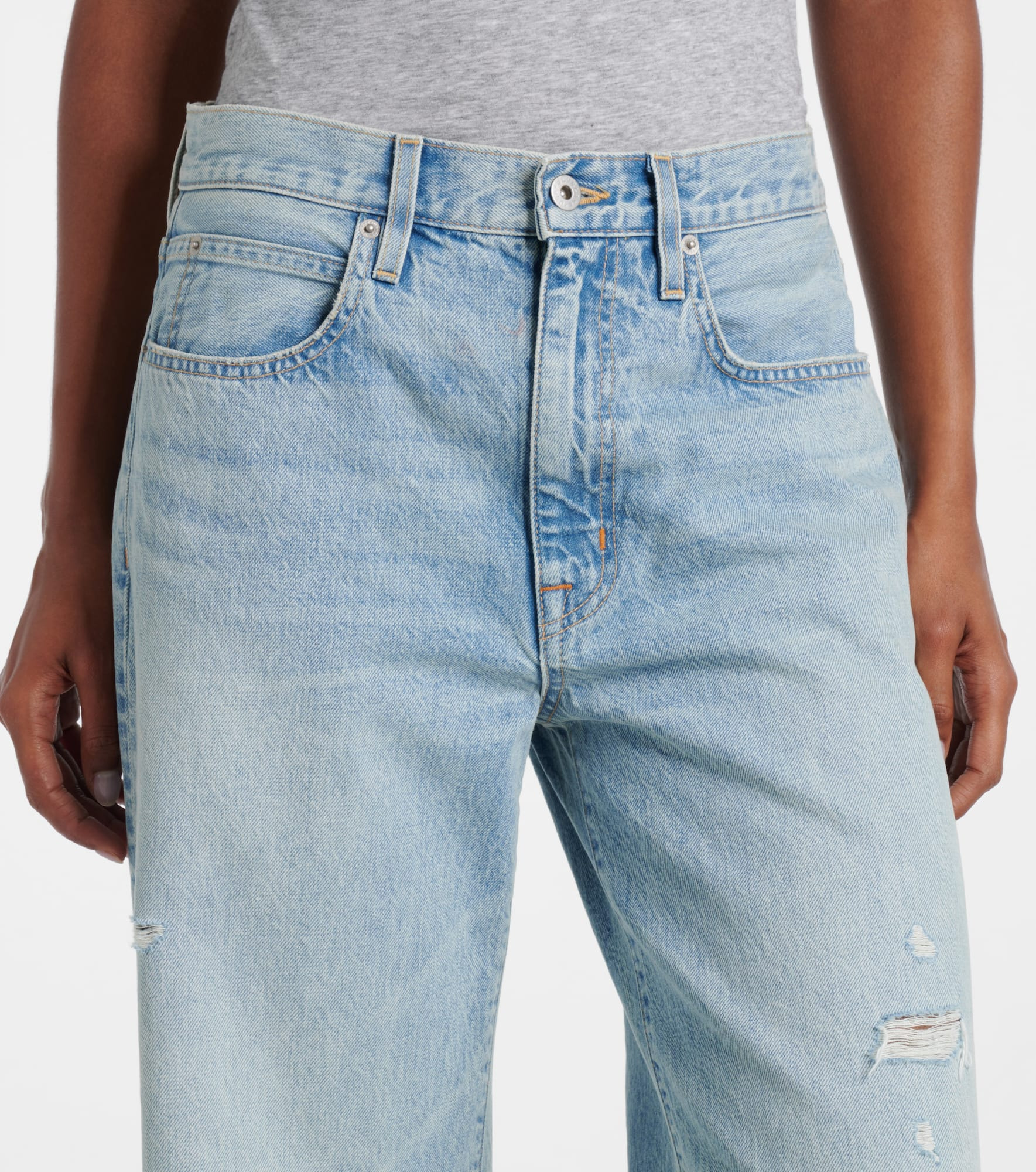 Nico distressed mid-rise wide-leg jeans - 4